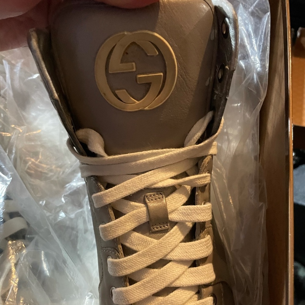 Gucci silver high- top sneakers